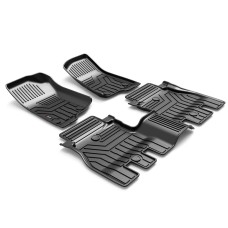 [US Warehouse] 3D TPE All Weather Car Floor Mats Liners for Jeep Wrangler JL 4-door 2018-2020 (1st & 2nd Rows)